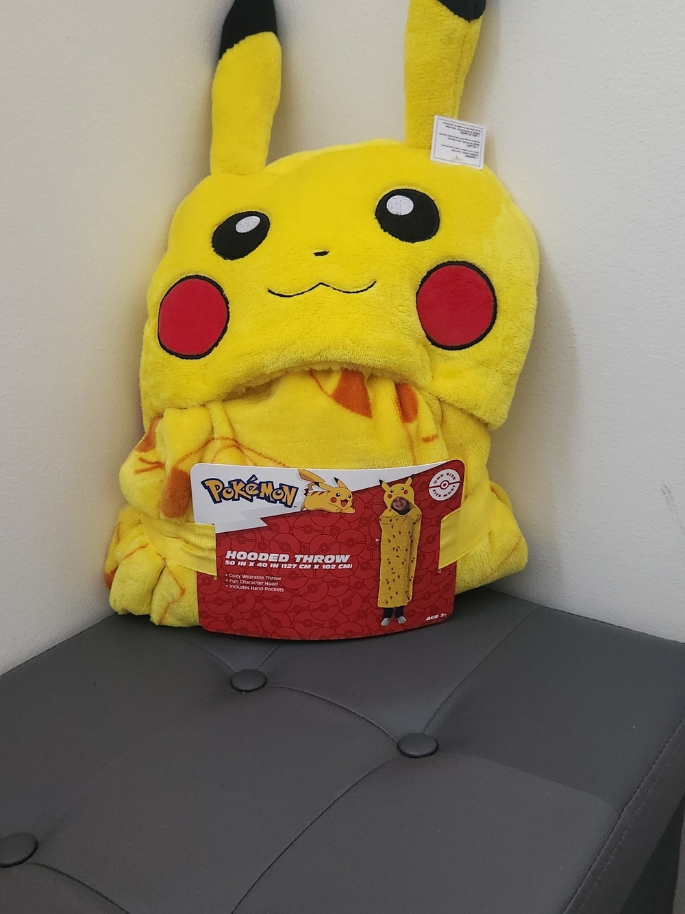 Pikachu Yellow Hooded Throw Blanket